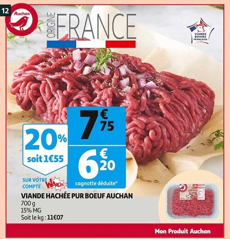 Viande Hachée Pur Boeuf Auchan