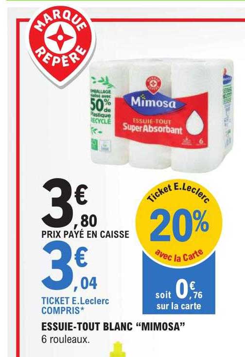 essuie-tout blanc "mimosa"