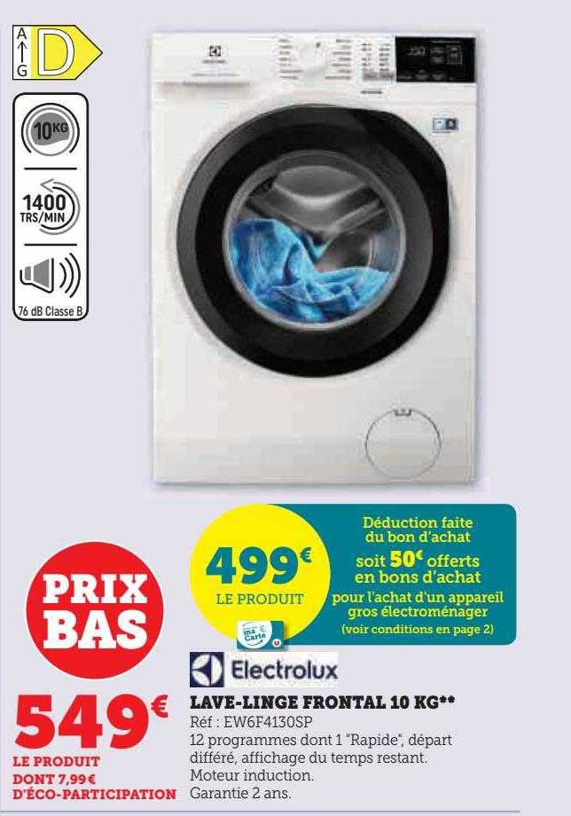 lave-linge frontal 10 kg electrolux