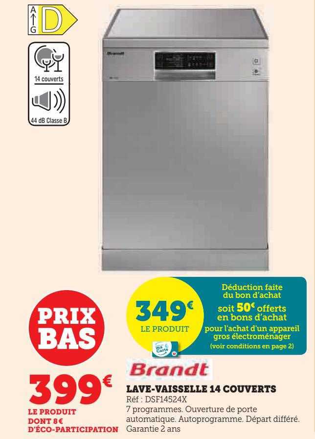 lave-vaisselle 14 couverts brandt