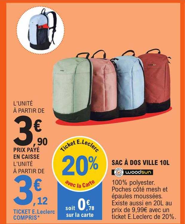 sac à dos ville 10l woodsun