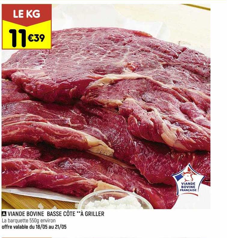 viande bovine basse côte**à griller
