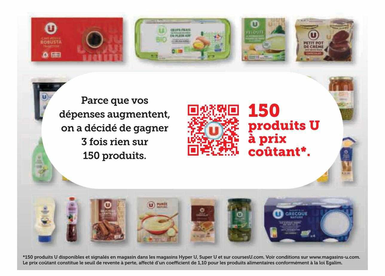 150 produits u à prix coûtant