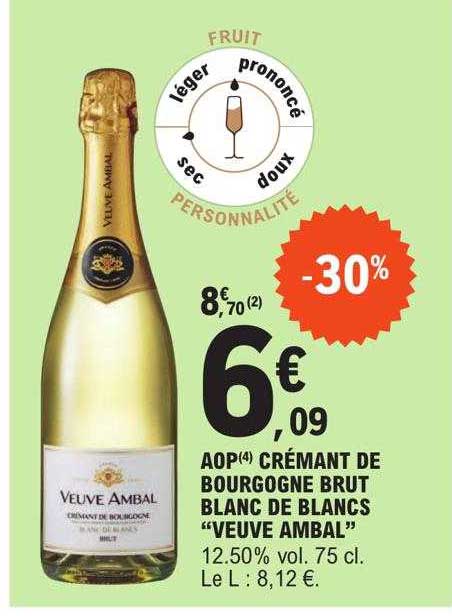 aop crémant de bourgogne brut blanc de blancs "veuve ambal"