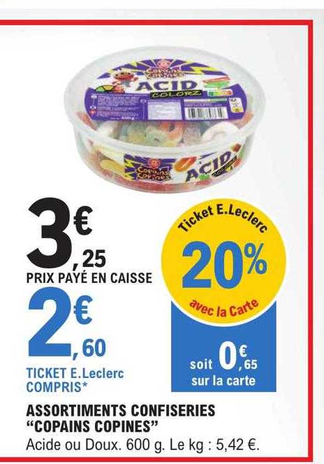 assortiments confiseries "copains copines"