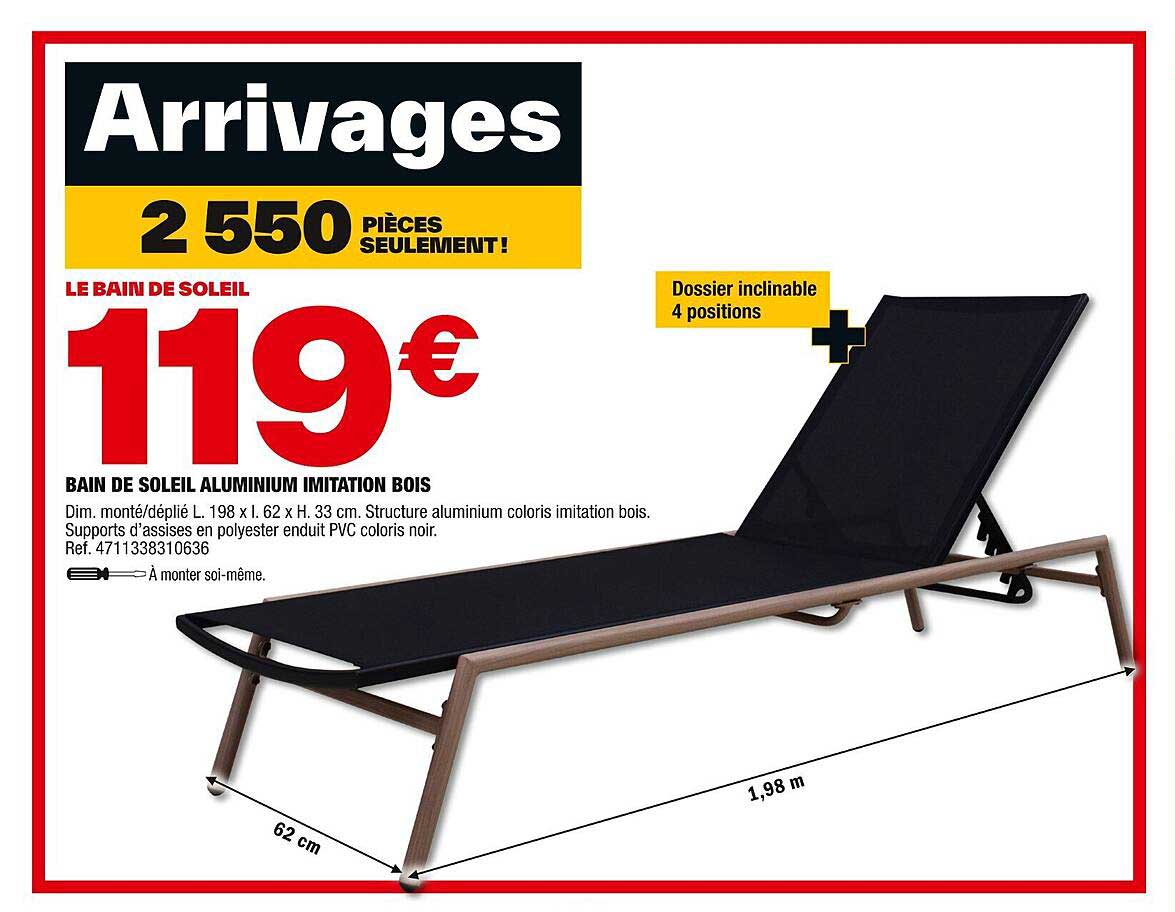 Bain De Soleil Aluminium Imitation Bois