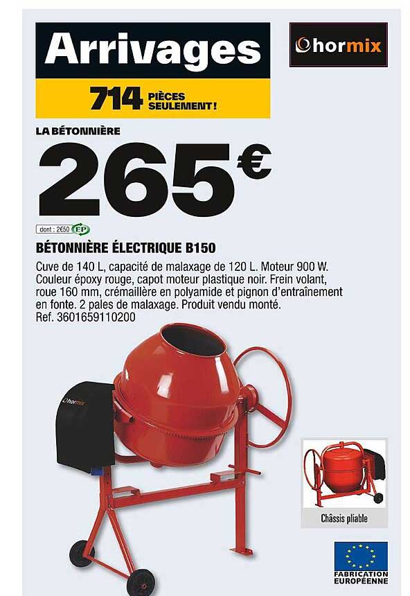 Bétonnière électrique B150 Hormix