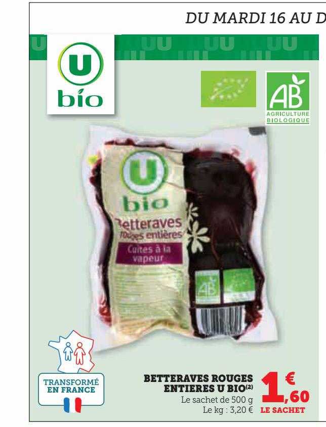 Betteraves Rouges Entières U Bio