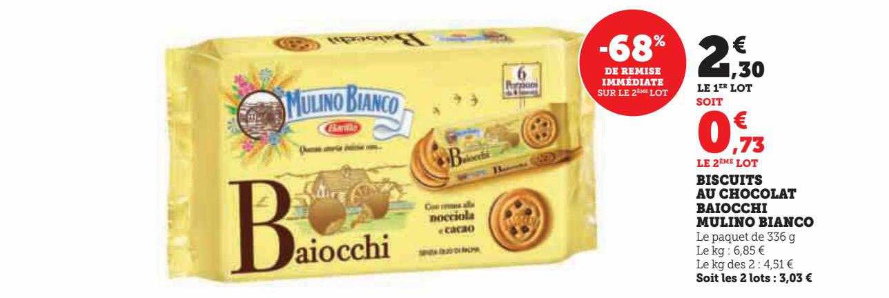 biscuits au chocolat baiocchi mulino bianco