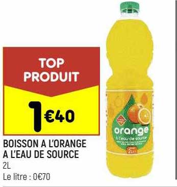 boisson à l'orange à l'eau de source