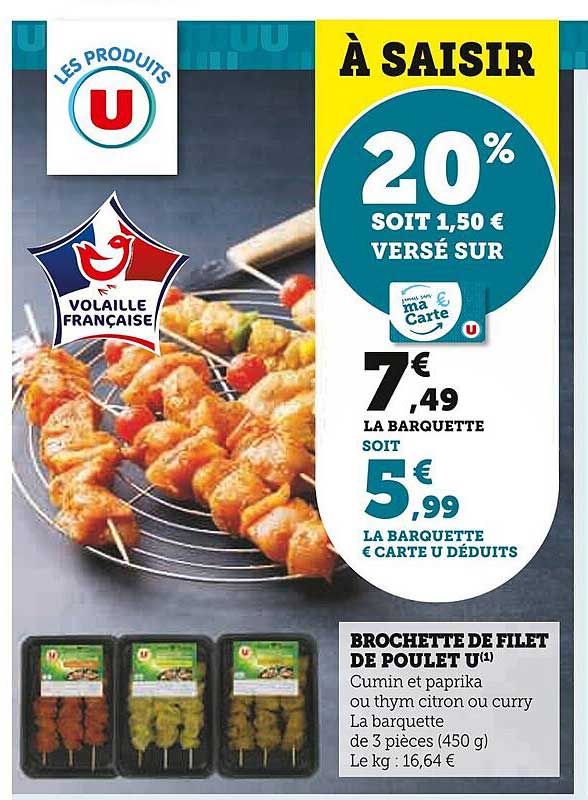 Brochette De Filet De Poulet U