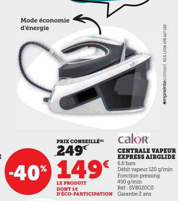Centrale Vapeur Express Airglide Calor
