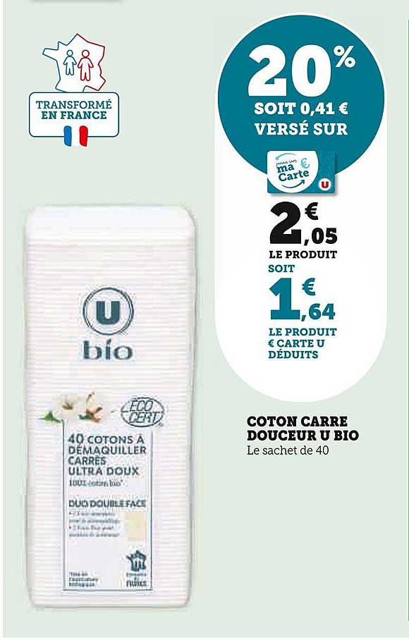 Coton Carré Douceur U Bio