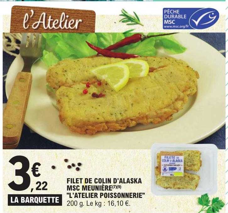 filet de colin d'alaska msc meunière "l'atelier poissonnerie"