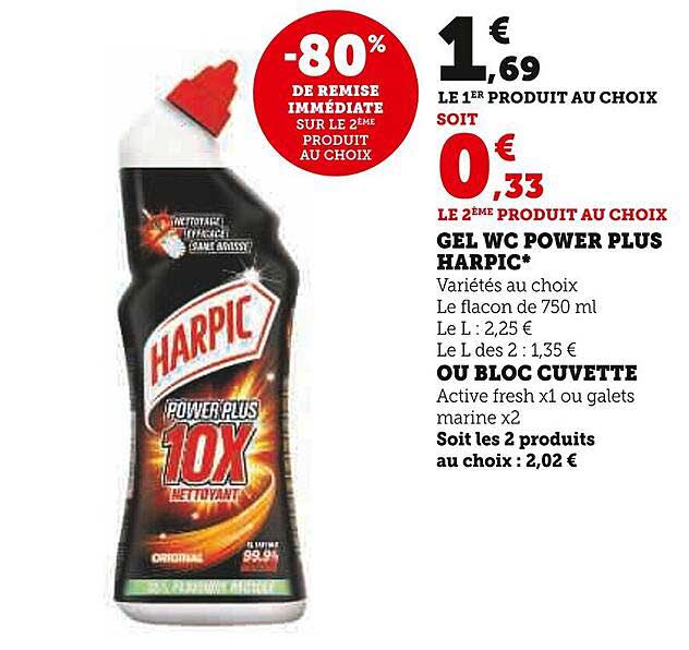 gel wc power plus harpic ou bloc cuvette