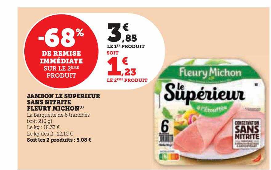 jambon le supérieur sans nitrite fleury michon