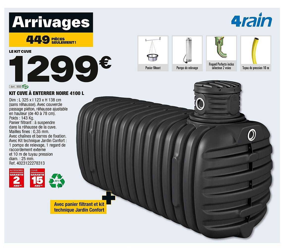 kit cuve à enterrer noire 4100l