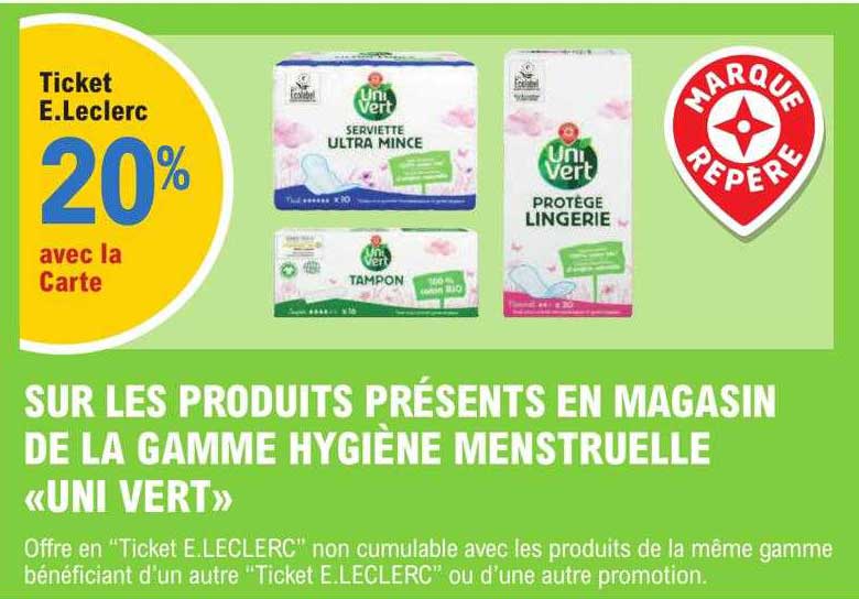 la gamme hygiène menstruelle «uni vert»
