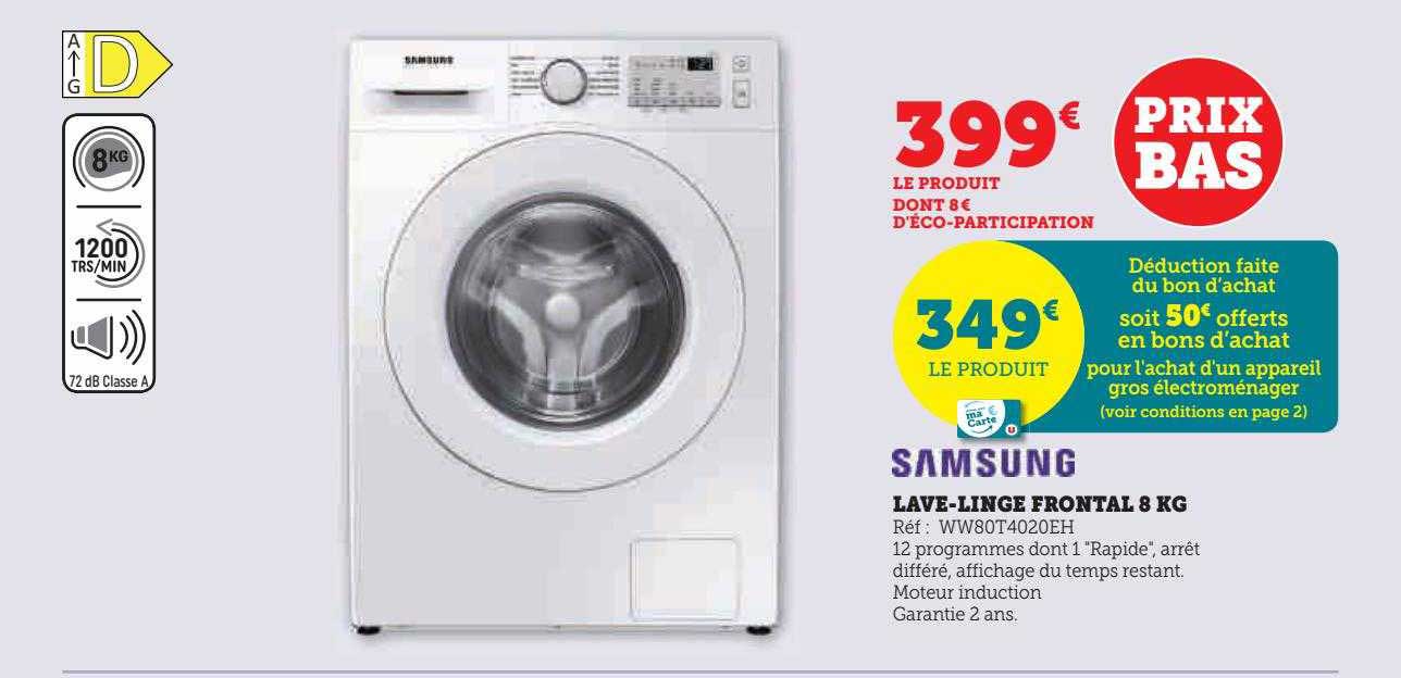 lave-linge frontal 8 kg samsung