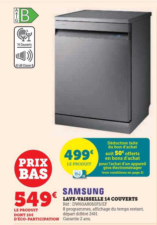 lave-vaisselle 14 couverts samsung