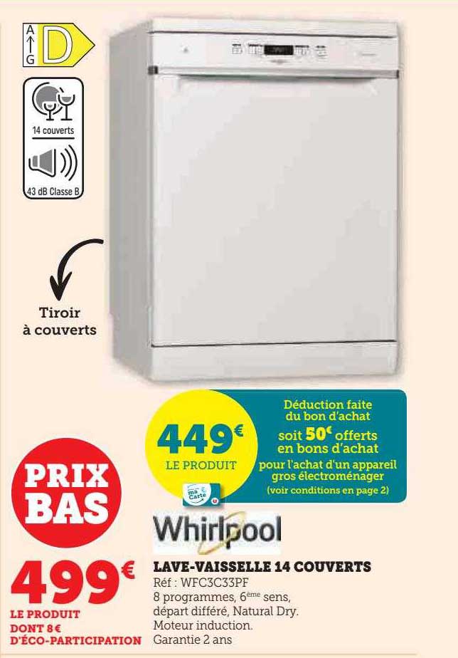 Lave-vaisselle 14 Couverts Whirlpool