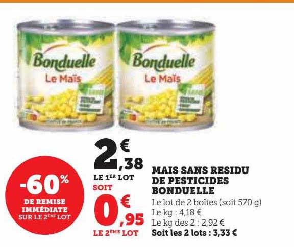 maïs sans résidu de pesticides bonduelle