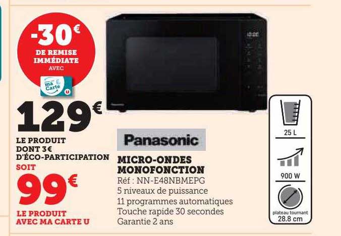 micro-ondes monofonction panasonic