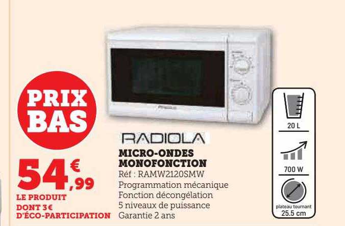 micro-ondes monofonction radiola