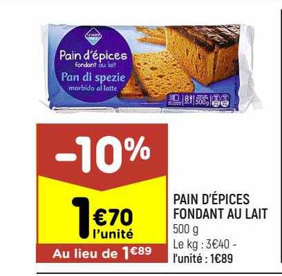 Pain D'épices Fondant Au Lait