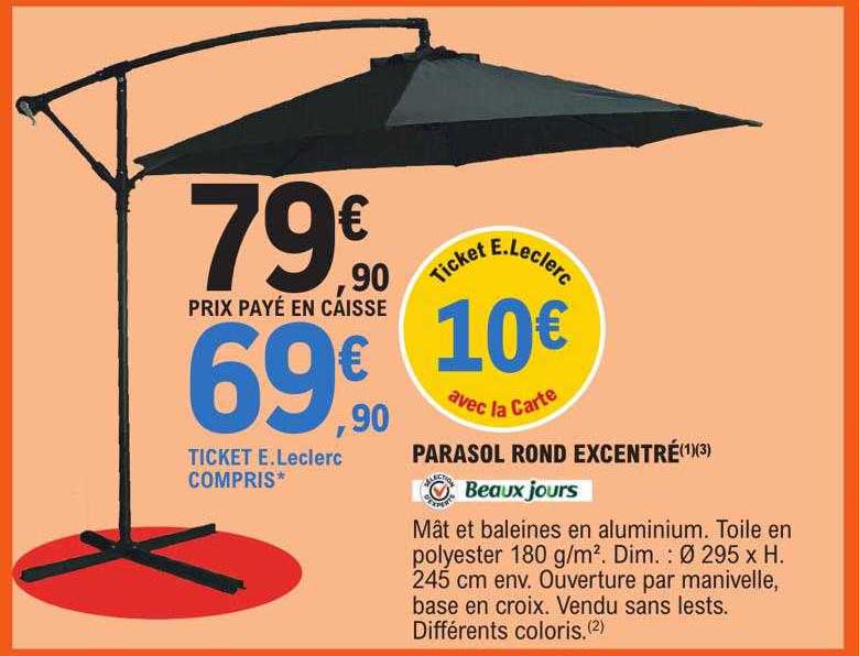 parasol rond excentré beaux jours
