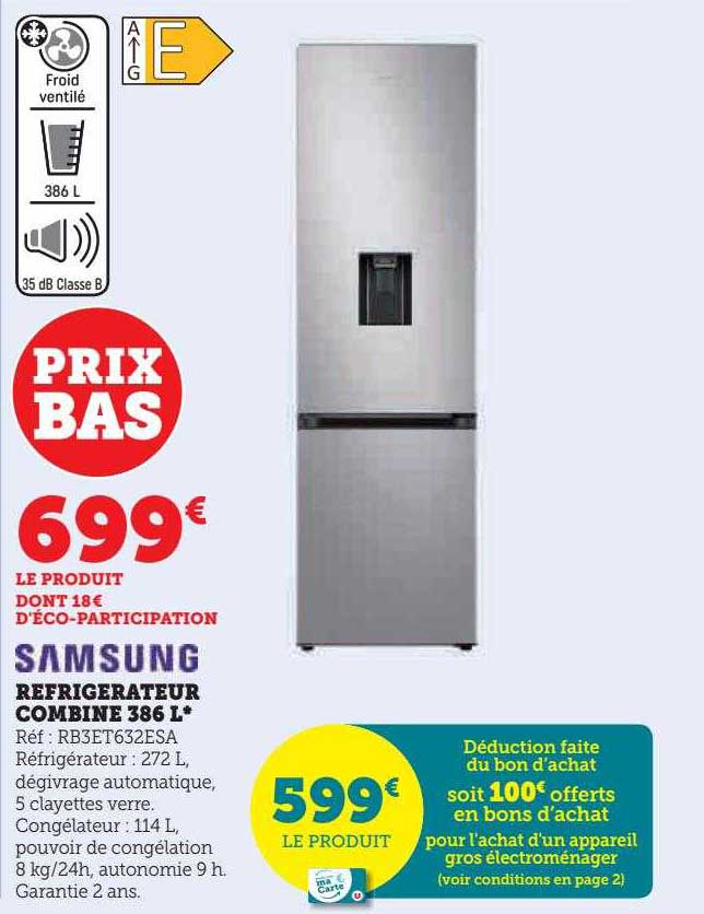 Réfrigérateur Combiné 386l Samsung