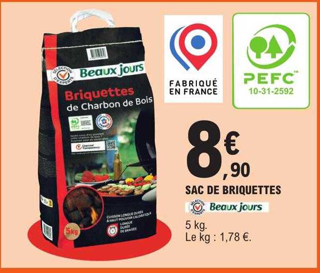 sac de briquettes beaux jours