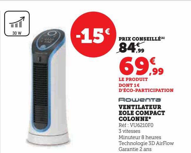 ventilateur eole compact colonne rowenta
