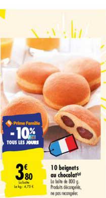 10 beignets au chocolat -10% tous les jours