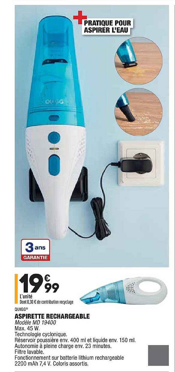 aspirette rechargeable quigg