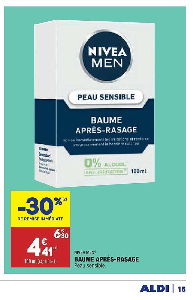 baume après rasage nivea men -30% de remise immédiate