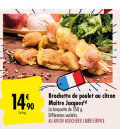 brochette de poulet au citron maître jacques