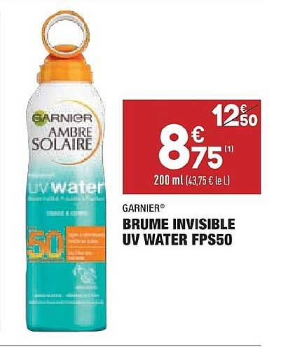 brume invisible uv water fps50 garnier