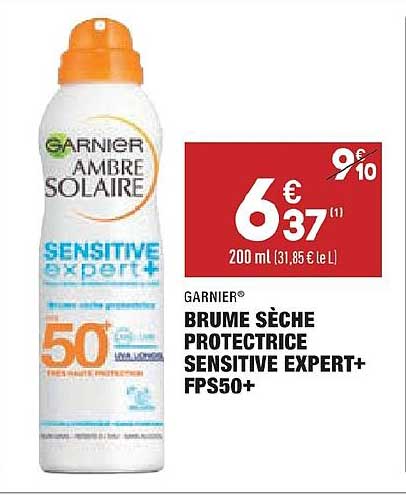 brume sèche protectrice sensitive expert+ fps50+ garnier