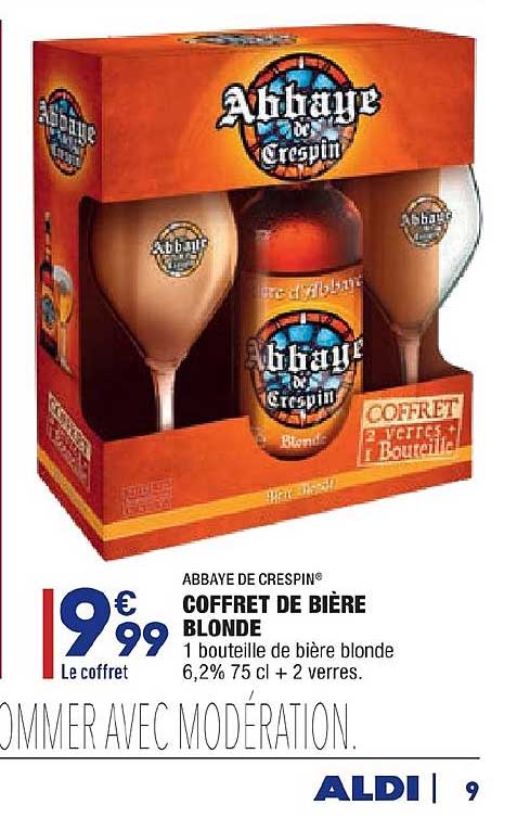 coffret de bière blonde abbaye de crespin