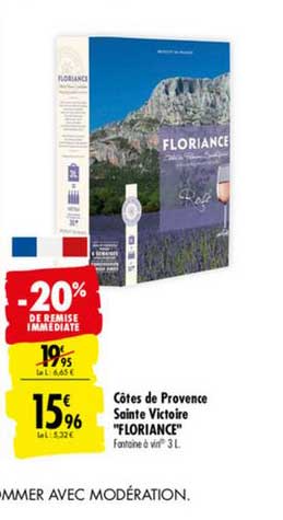 côtes de provence sainte victoire floriance -20% de remise immédiate