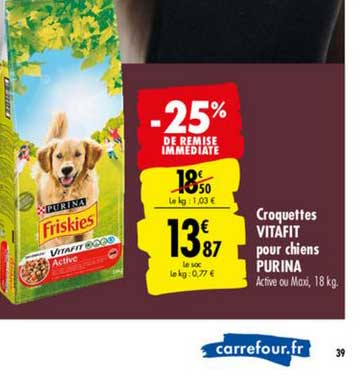 Croquettes Vitafit Pour Chiens Purina -25% De Remise Immédiate