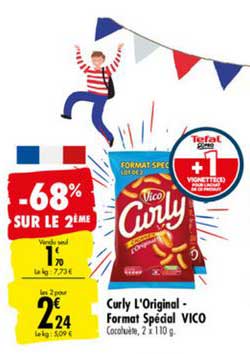 curly l'original format spécial vico -68% sur le 2ème