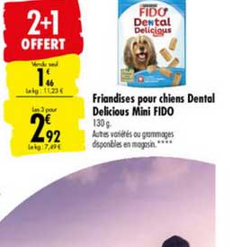 friandises pour chiens dental delicious mini fido 2+1 offert
