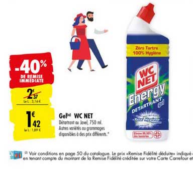 Gel Wc Net -40% De Remise Immédiate