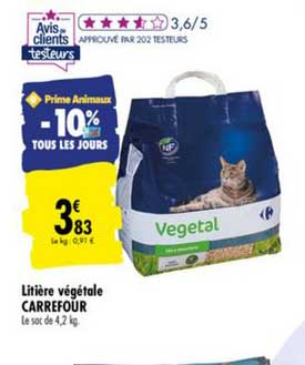 Litière Végétale Carrefour -10% Tous Les Jours