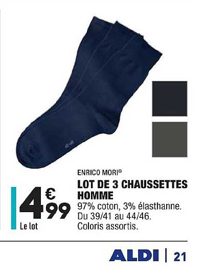 lot de 3 chaussettes homme enrico mori