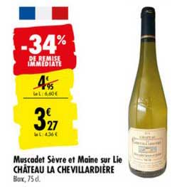 Muscadet Sèvre Et Maine Sur Lie Château La Chevillardière -34% De Remise Immédiate