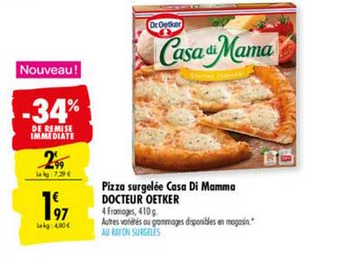 pizza surgelée casa di mamma docteur oetker -34% de remise immédiate