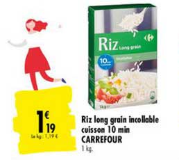 riz long grain incollable cuisson 10 min carrefour